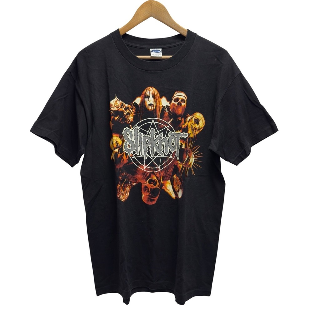 Slipknot Vintage 2001 Y2K Mens Size L Iowa Circle Member Face Band Metal T-Shirt
